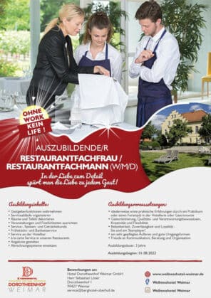 Auszubildende/r Restaurantfachfrau / Restaurantfachmann (w/m/d)